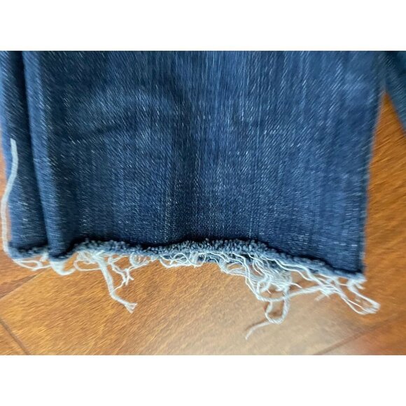 Rock & Republic Bootcut Cut off Hem Jeans Denim Dark Wash Fringed Blue Hem 26 - Picture 5 of 10